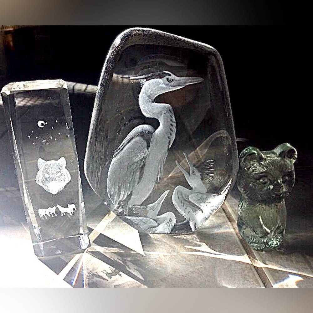 Crystal / Glass Animal Sculpture / Figurine Set (3)